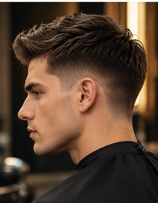 Ilustración de taper masculino con textura en la zona superior